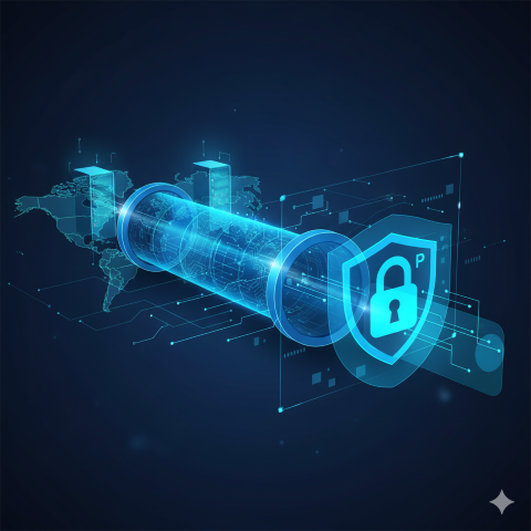 Shared VPN server solution with encrypted connections for secure remote access and business data transfer